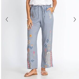 Worn once JOHNNY WAS ELEKTRA PANTS FOG.